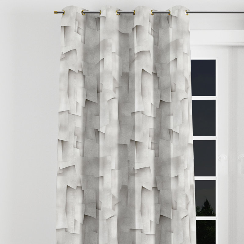 Rideaux obscurcissant Modern Room - Rideau à œillets gris Bado - 1 panneau, L 52 po x L 120 po, Œillets dorés
