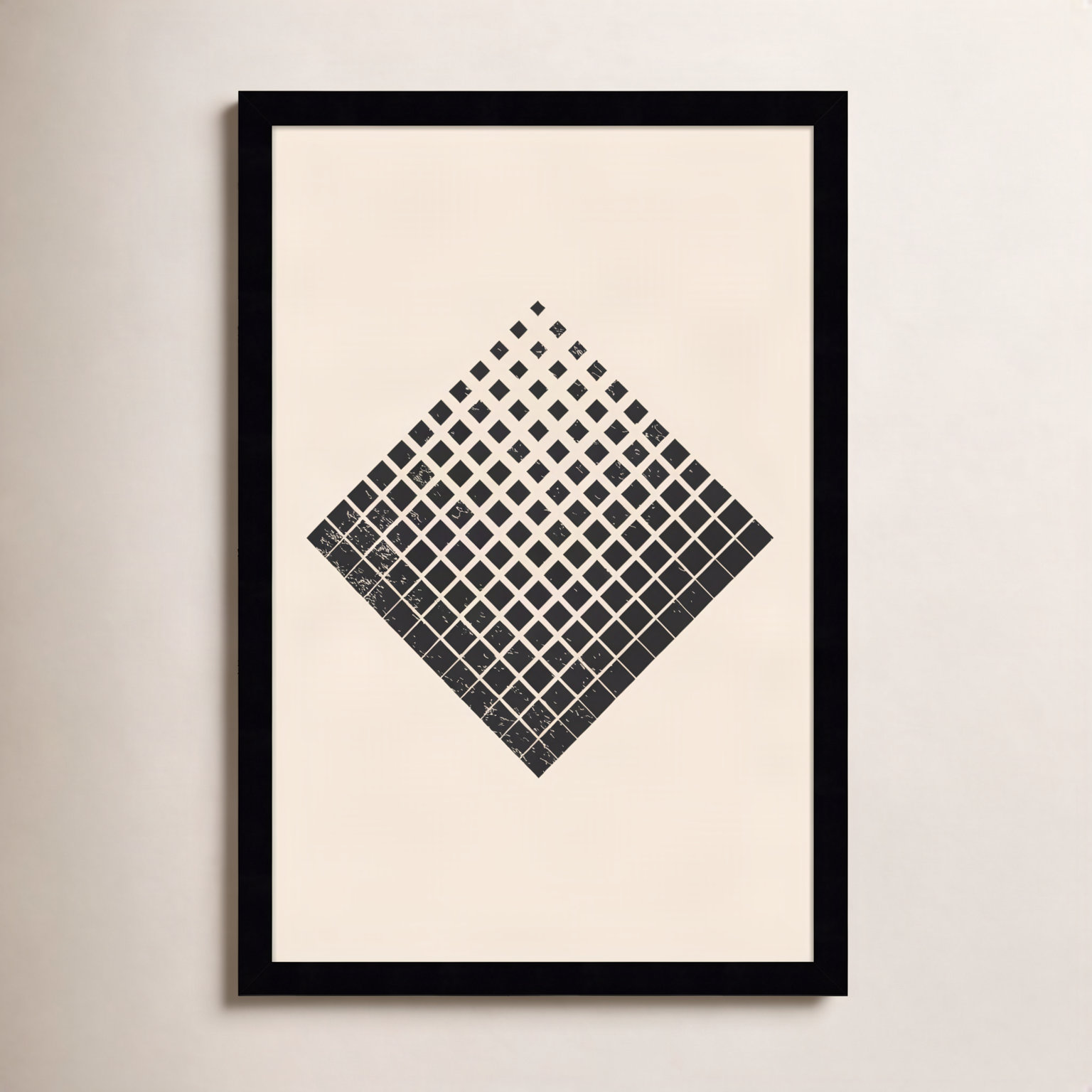 Minimal Halftone Shapes No. 3 Print, 21" H x 15" W x 1" D, Black