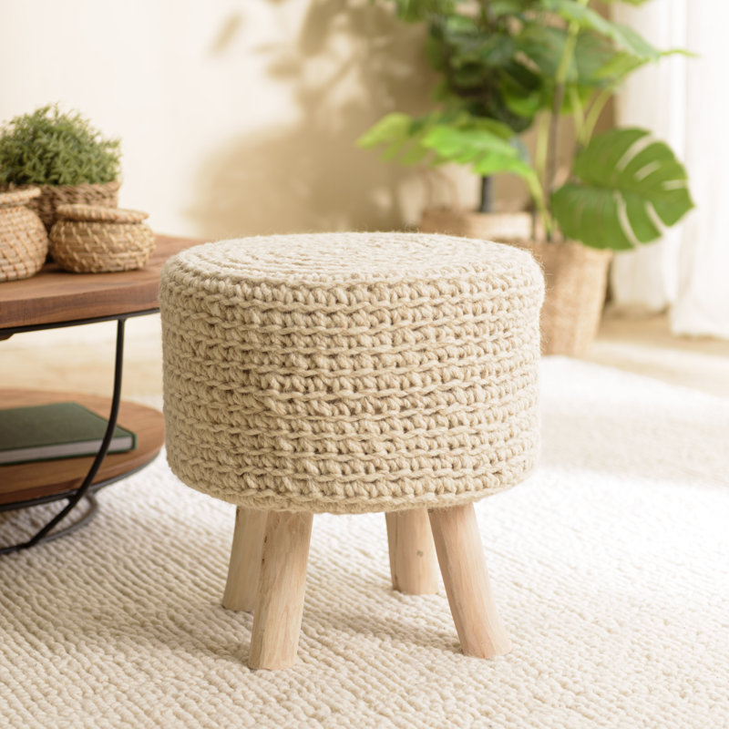 Solid + Manufactured Wood Accent Stool