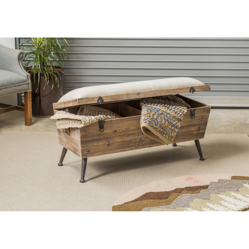 Banc de rangement en bois massif Annie