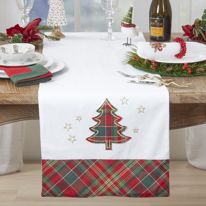 Chemin de table Plaid Christmas Tree - Chemin de table Holiday