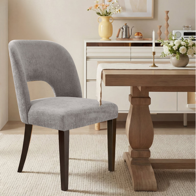 47cm H Upholstered Upholstered Back Side Chair, Light Grey