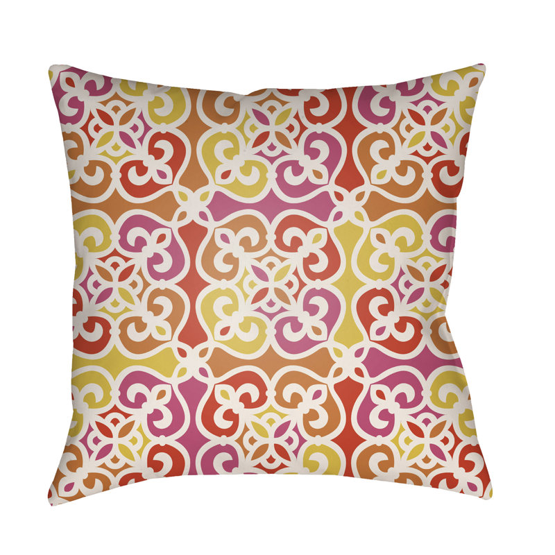 Reversible Throw Pillow, Orange, 26" H x 26" W x 5" D