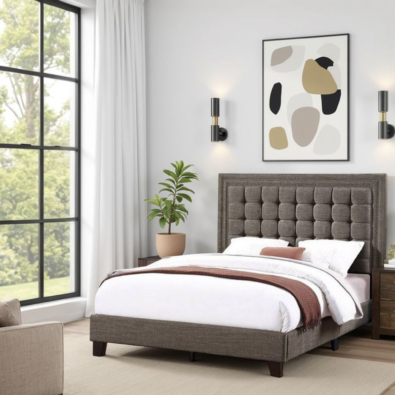 Upholstered Platform Bed, Queen