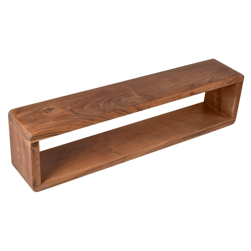 Berardi Acacia Solid Wood Accent Shelf, 20cm H x 80cm W x 15cm D