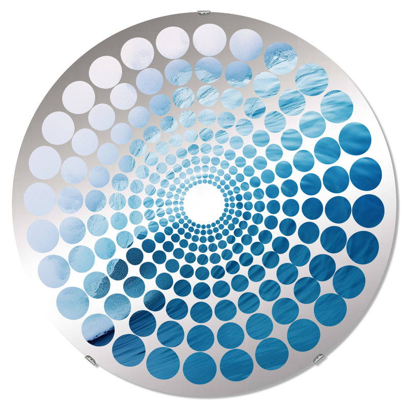 Miroir décoratif Blue Wave Blue Wonder - Radial Dot MIR108619 C, 23,6 po x 23,6 po