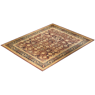 Tapis unique noué à la main Keenan - bourgogne, 12 pi x 14 pi 10 po
