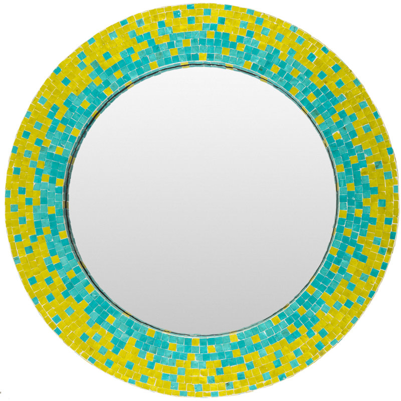 Wood Flat Wall Mirror, Multi-Colored