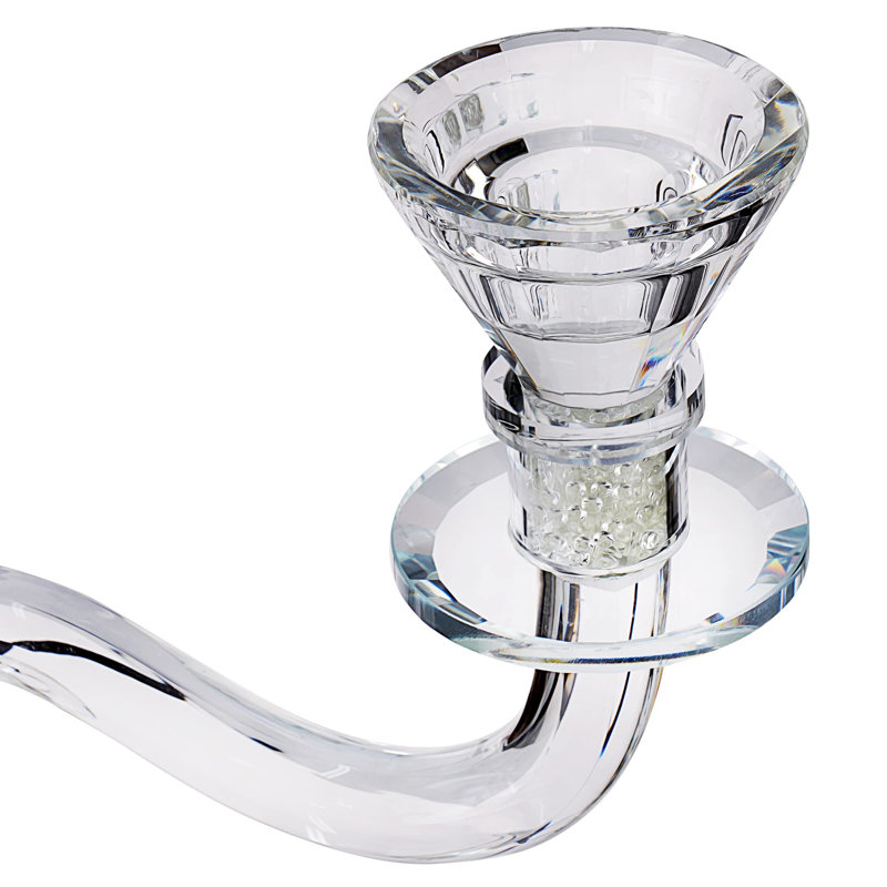 Elegant Clear Crystal 7-Arm Candelabra with Round Base