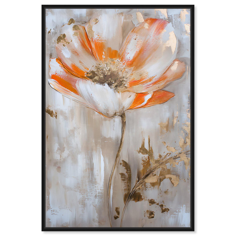 Toile «Ochre Whisper I» par Hokku Designs, Cadre noir, H 16 po x l 11 po