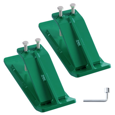 Heavy Duty Steel Tractor Bucket Edge & Ski Protectors – Double Lock Nuts – For Snow, Mud Removal, Gravel Spreading, Landscape Grading – Fits Mini Excavator/Tractor Buckets – 2 Pack – Green