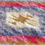 Tapis décoratif en coton tissé à plat à la main rose/bleu/noir Sybilla