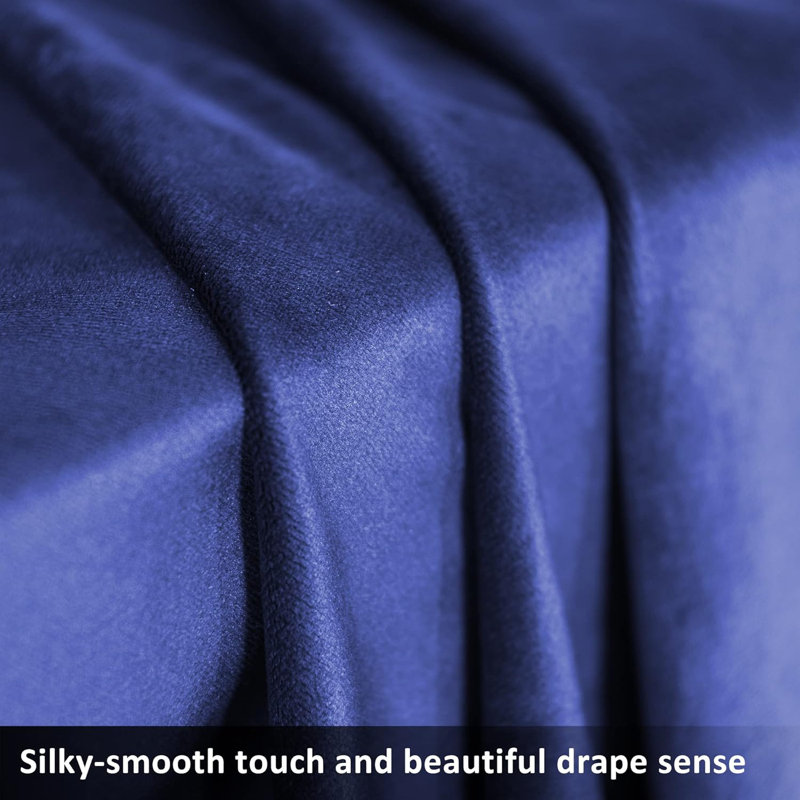 Velvet Blackout Curtain Pair, 52" W x 96" L, Azure
