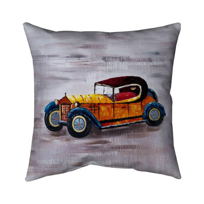 Yellow Toy Car - Vintage – Throw Pillow Cover Only, Double-Sided Print, Insert Not Included