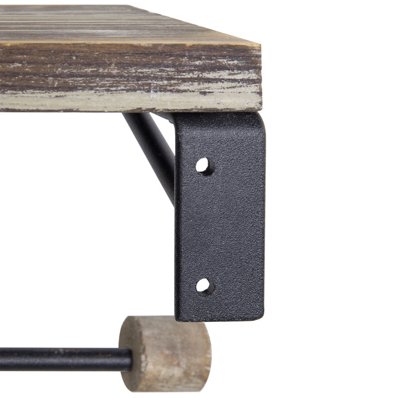 Wall Mounted Toilet Paper Holder, Torched Wood