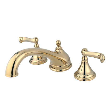 Robinet de baignoire romaine à 3 poignées et 3 poignées Kingston Brass, Laiton poli