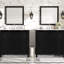 Armoire de salle de bain 72 po avec double meuble-lavabo, lavabos en céramique, portes, éviers de rangement intérieurs spacieux de style rétro, poignées cachées en céramique pour un look élégant