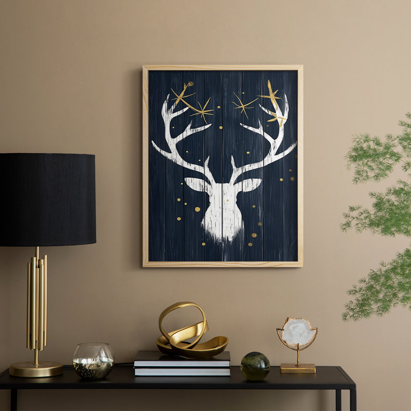 «Christmas Holiday Art CXLVII», reproduction d'art encadrée - bois massif, Naturel, H 21 po x l 17 po