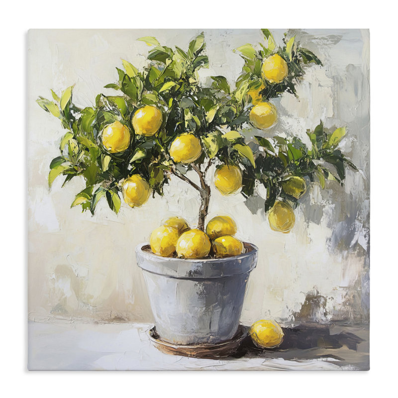 Toile de citronnier tombant, design par Tina LeCour, H 17 po x l 17 po