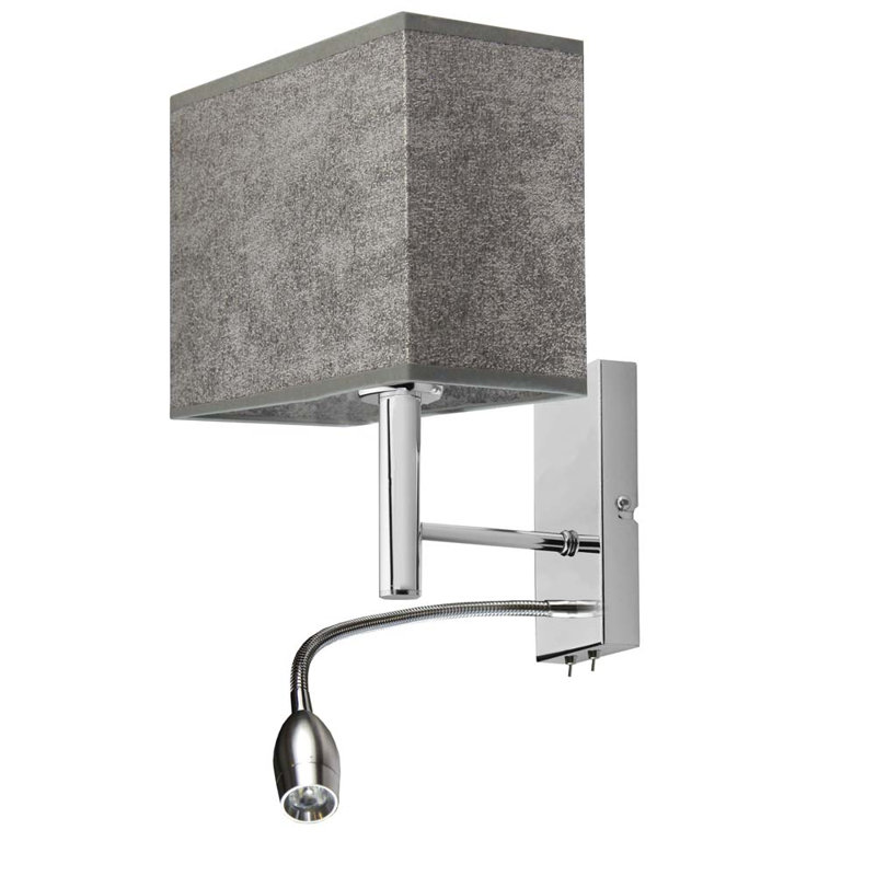 Audreauna Wall Sconce, Grey Melange (Concrete), Chrome