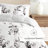 Gray All Season Down-Alternative Reversible Comforter Set in Vintage Magnolia Stripe-1903946811