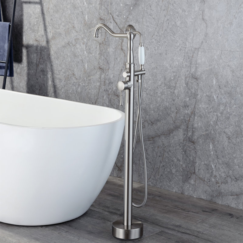 Floor Tub Filler, Silver