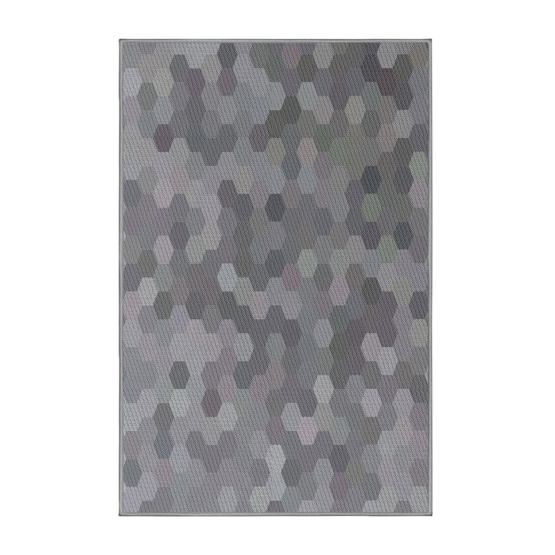 Tapis zone grise à motifs Boylston, Rectangle 5 pi x 7 pi