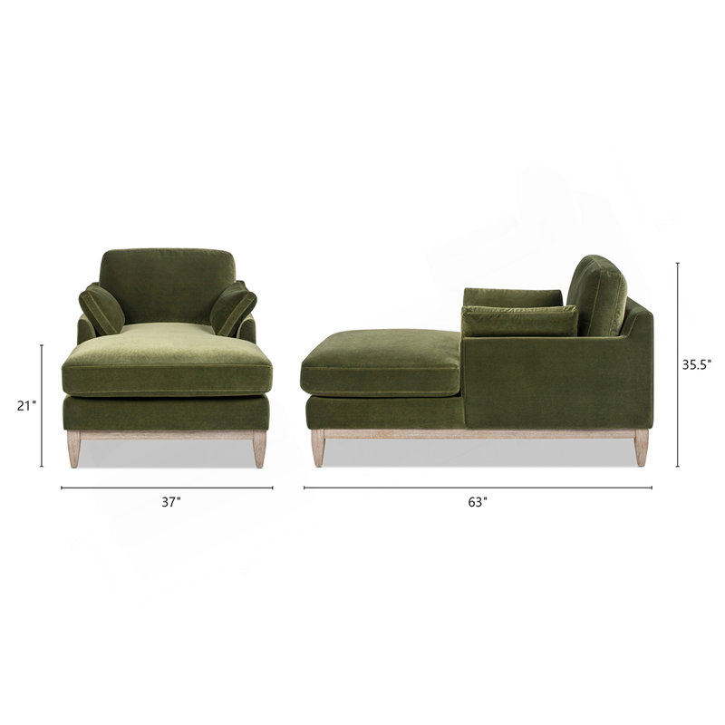 Chaise longue de style ferme moderne, vert olive