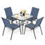 Ensemble repas 5 pièces pour l'extérieur, chaises empilables et trou pour parasol Textilene-856806594