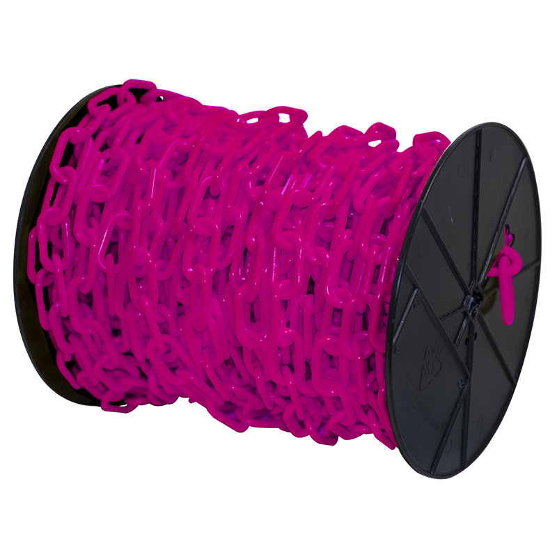 Enrouleur de chaîne en plastique, H 2,12 po x l 1200 po x P 0,29 po, Rose sécurité