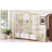 78 Inch 4 Tiers Home Office Bookcase Bookshelf, Storage Cabinet Display Shelf, X Bar Gold Frame