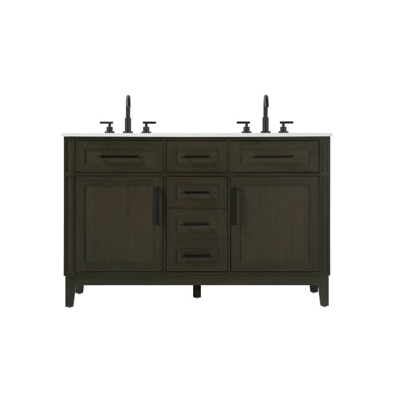 Meuble-lavabo double 54 po brun moka, Brun moka, 54"