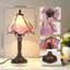 Lampe de table en verre fleur rose, lampe de chevet rétro E26-425057310