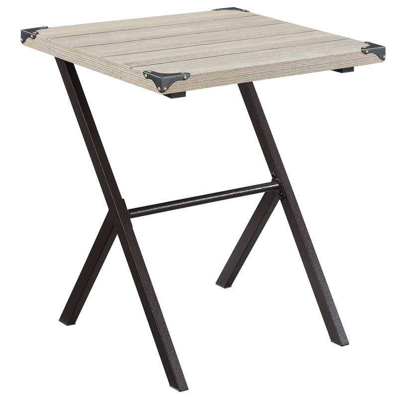 Table de bout Longino, Blanc patiné