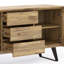 Buffet industriel moderne à 3 portes en bois d'acacia massif l 60 po avec tablettes réglables et base en métal Lowry-1547601465