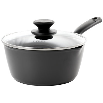2.6 Quart Aluminum Nonstick Saucepan in Black