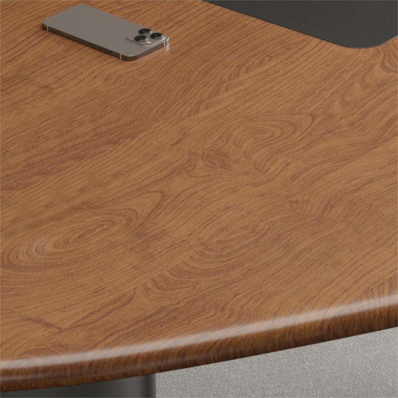 Free form Solid Wood desks, Walnut/Black, 29.53" H x 70.87" W x 31.5" D
