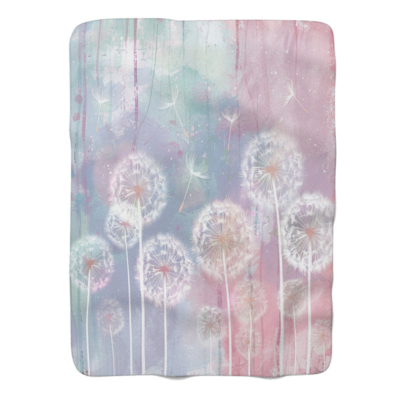Light Dandelion Designs - Couverture sherpa de qualité supérieure 1 pièce, Lit simple