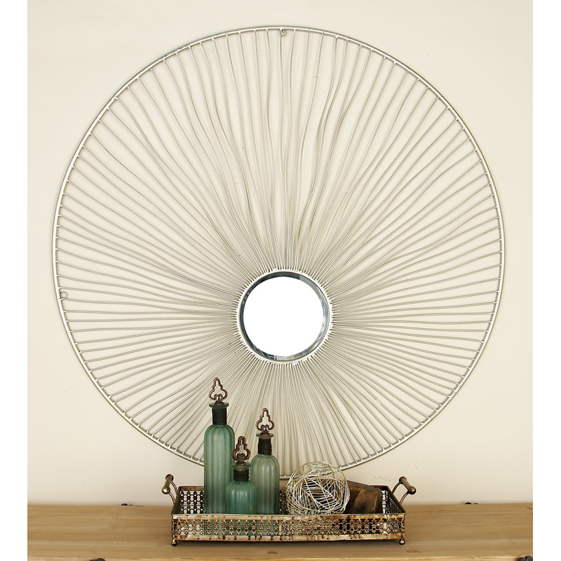 Décoration murale en métal et miroir