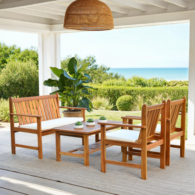 Outdoor Chilton 4 Seater Sofa Set, Teak
