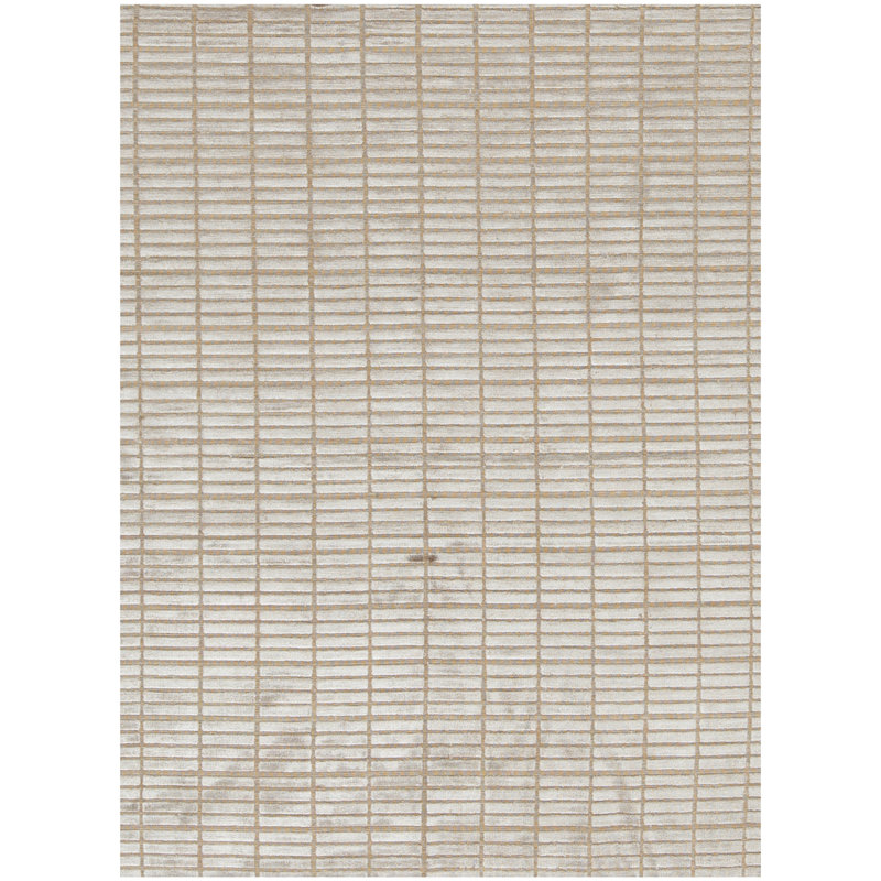 Tapis géométrique brun clair, Rectangle 4 pi x 5 pi 11 po