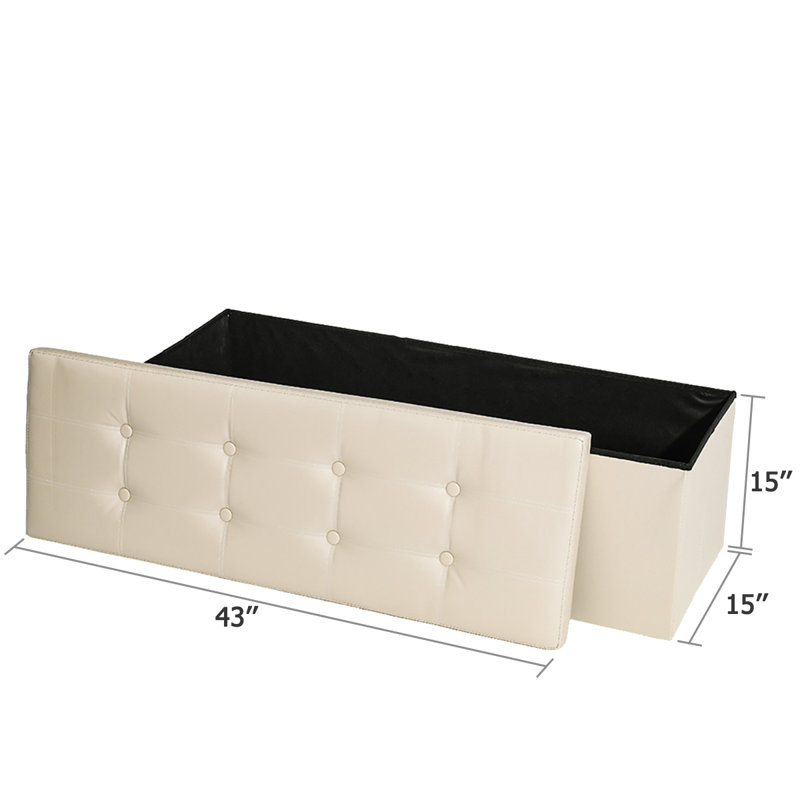Upholstered Ottoman, White