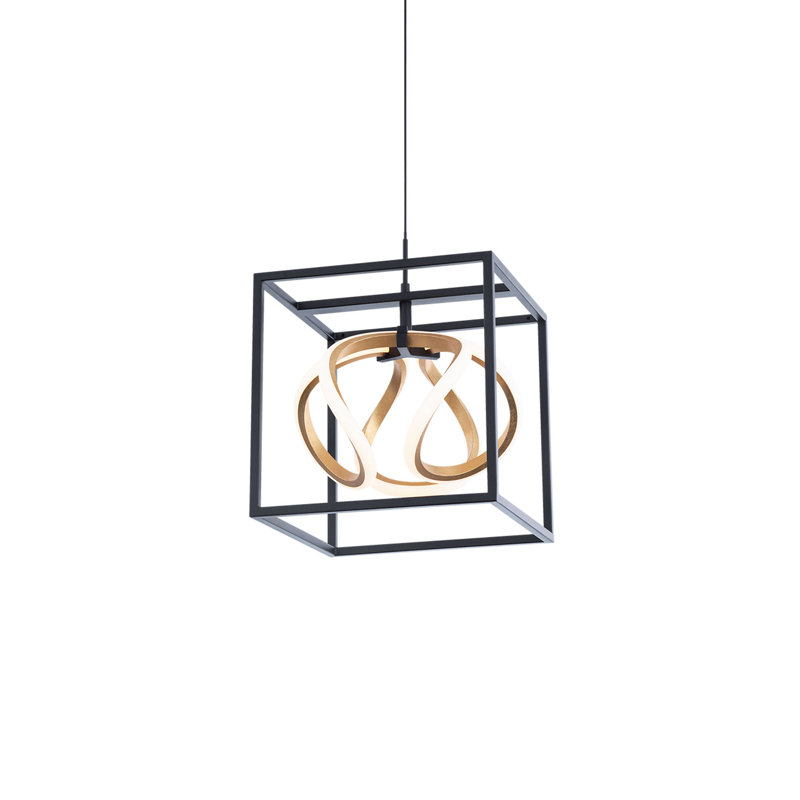 Sinclair 1 - Light Black/Gold LED Lantern Pendant