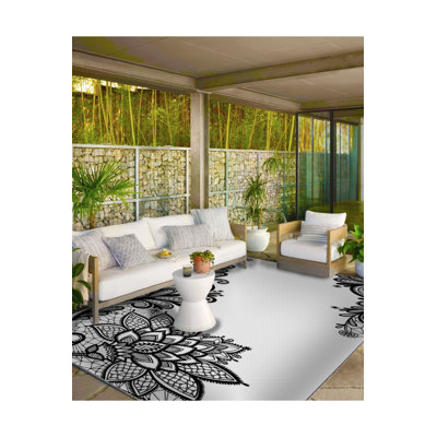Tapis à bordure tissée à motif floral bordé et tapis lavable
