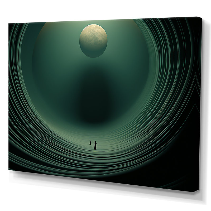 Emerald Enceladus Outer Space I - Our Solar System, reproduction d'art sur toile, Toile tendue, H 16 po x l 32 po x P 1 po