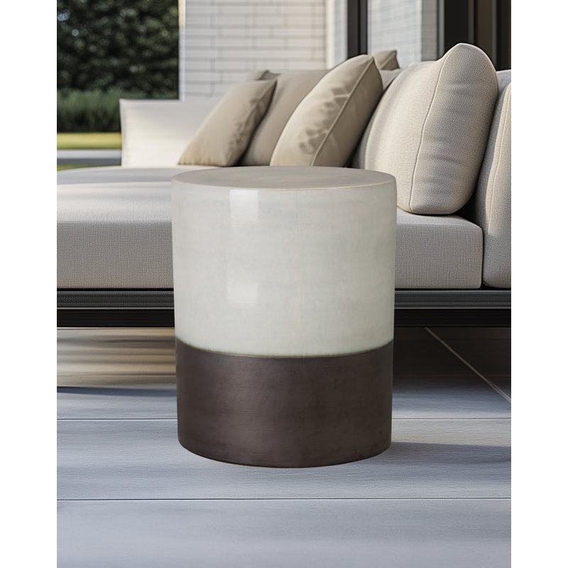Tabouret d'appoint Moyrin, Blanc vieilli