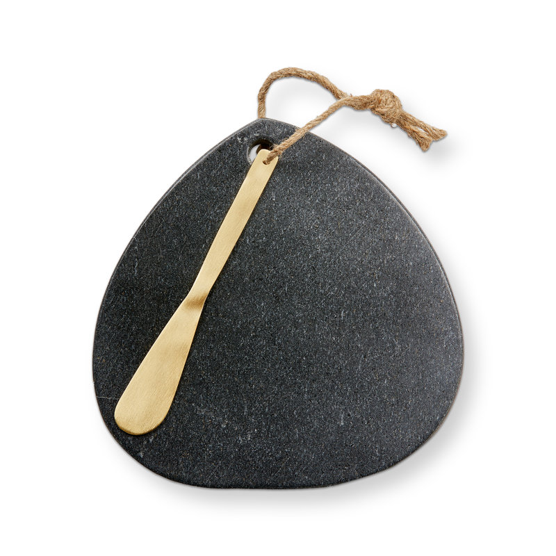 Marble Teardrop Serving Board with Spreader