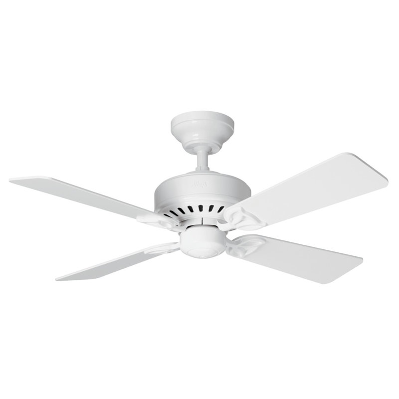 107cm Ceiling Fan, White/Light Oak, White