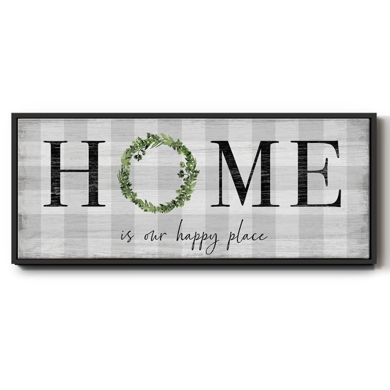 Home is our Happy Place - Toile encadrée, H 20 po x l 50 po