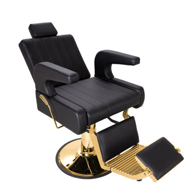 Fauteuil de coiffeur hydraulique - Fauteuil de salon inclinable robuste de 440 lb, réglable en hauteur, pivotant à 360 °, fauteuil de style inclinable pour salon de coiffure / spa / salon / home studio